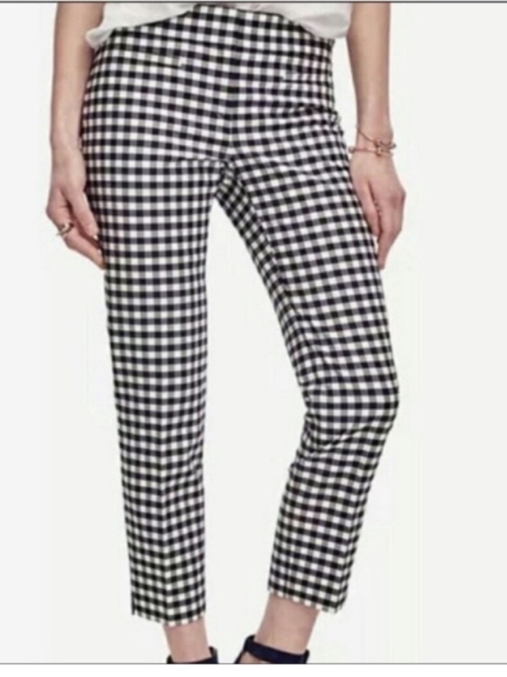 Talbots plaid houndstooth High waist straight Legs pants